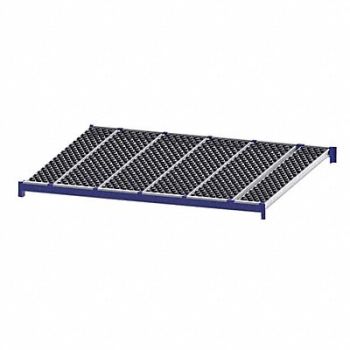 UNEX ROLLER RACK Gravity Flow Shelf 72inx2 5/8inx96in Blu, 46KG88
