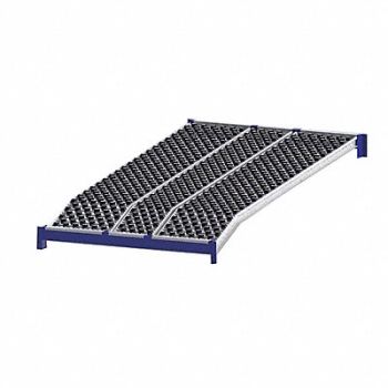 UNEX ROLLER RACK Gravity Flow Shelf 96inx2 5/8inx48in Blu, 46KG97