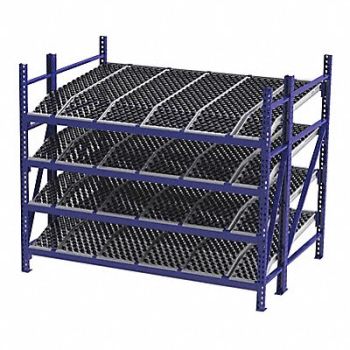 UNEX ROLLER RACK Gravty FlwRck 72inx84inx96in #shlv 4, 46KH05
