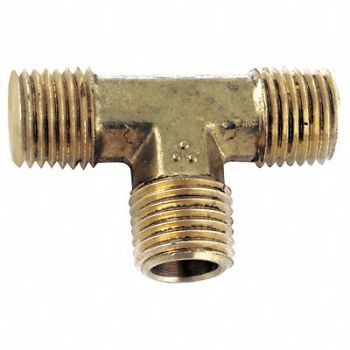 GRAINGER APPROVED Male Tee Brass 1/8 in Pipe Size MNPT, 46M424