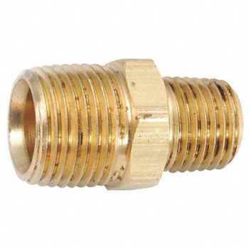 GRAINGER APPROVED Nipple 1/4 x 1/8 In MNPT Low Lead Brass, 46M438