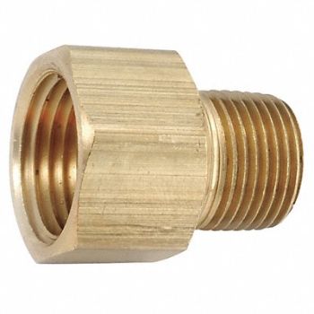 GRAINGER APPROVED Adapter Brass 1/8 in MNPT x FNPT, 46M457