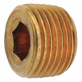 GRAINGER APPROVED Countersink Plug Brass 1/8 in MNPT, 46M472