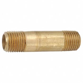 GRAINGER APPROVED Nipple Brass 1/4 in Pipe Size MNPT, 20XN66