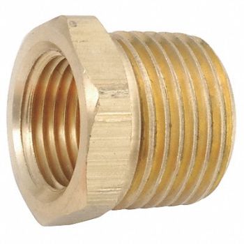 GRAINGER APPROVED Hex Bushing Brass 1 x 3/4 in NPT, 20XN63