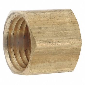 GRAINGER APPROVED Cap Brass 1/8 in Pipe Size Female NPT, 46M491