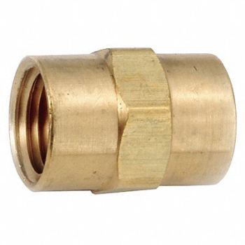 GRAINGER APPROVED Coupling Brass 1/8 in Pipe Size FNPT, 46M501