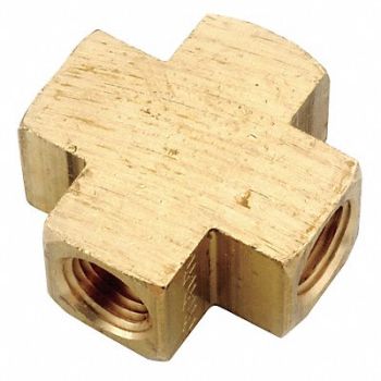 GRAINGER APPROVED Cross Brass 1/8 in Pipe Size FNPT, 46M504