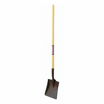 WESTWARD Square Point Shovel Steel Yellow, 46MP81