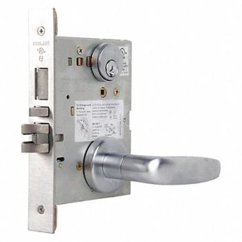 SCHLAGE Entrance Lock 07A Trim Satin Chrome C123, 46TN49