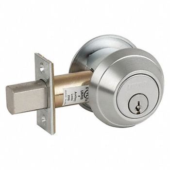 SCHLAGE Class Deadbolt Std Satin Chrome C123 KA, 46TX13