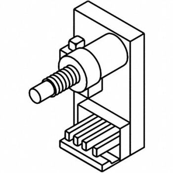 LCN On/Off Switch Silver Aluminum 1 in L, 46TY41