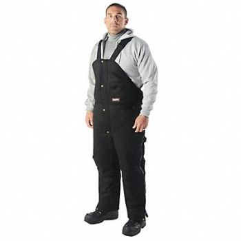 REFRIGIWEAR H4948 Bib Overalls Black Size 54x32-1/2 In., 46V997