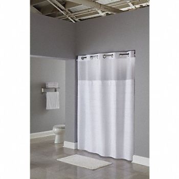 HOOKLESS Shower Curtain 77 in L 71 in W White, 46Y258
