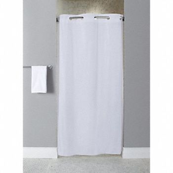 HOOKLESS Shower Curtain 74 in L 42 in W White, 46Y263