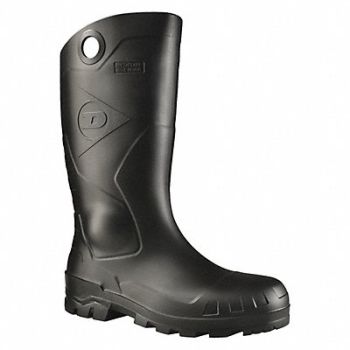 DUNLOP J6898 Rubber Boot Unisex 6 Knee Black PR, 470P70