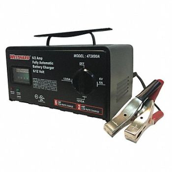 WESTWARD Charger For 6/12V Battery 1.3A Input, 473X80