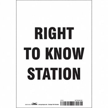 CONDOR Safety Sign 7 Wx10 H 0.004 Thickness, 476G30