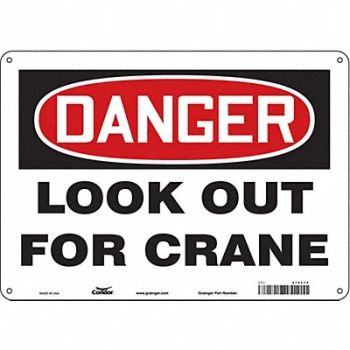 CONDOR Safety Sign 10 in x 14 in Aluminum, 476L15