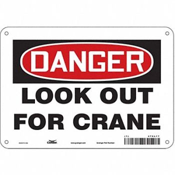 CONDOR Safety Sign 7 in x 10 in Polyethylene, 476L17