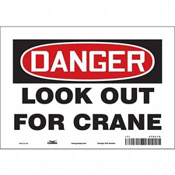 CONDOR Safety Sign 7 in x 10 in Vinyl, 476L19