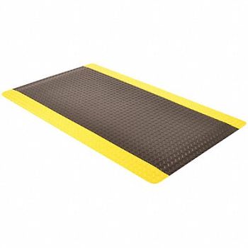 NOTRAX Antifatigue Runner Black YllwBrdr 4x75ft, 25PJ83