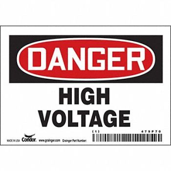 CONDOR Safety Sign 2.25in x 4.5in Vinyl, 479P70