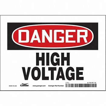 CONDOR J6931 Safety Sign 5 inx7 in Vinyl, 479P72