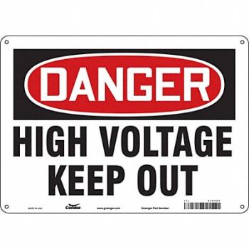 CONDOR J6932 Safety Sign 10 in x 14 in Glow Vinyl, 479T67