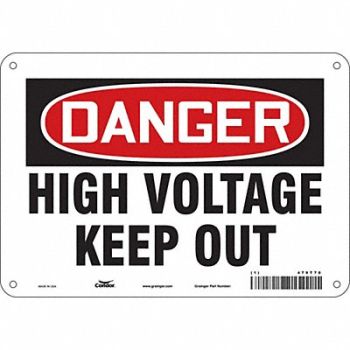 CONDOR J6932 Safety Sign 7 inx10 in Polyethylene, 479T70
