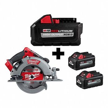 MILWAUKEE M18 XC8.0 Batt M18 Circ Saw XC6.0 Batt, 388TC0