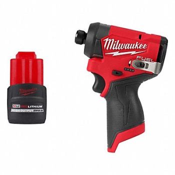 MILWAUKEE M12 CP2.5 Battery M12 Hex Impact Driver, 387WP2