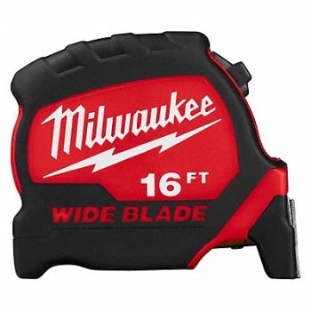 MILWAUKEE Tape Measure SAE Blade 16 ft L, 55ED58