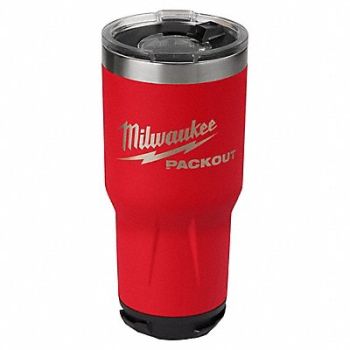 MILWAUKEE Tumbler Metal Red 30 oz, 801AG7