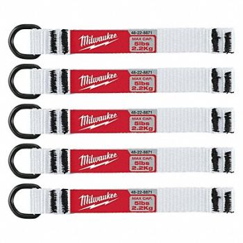 MILWAUKEE D-Ring Web Attachment PK5, 55FF41