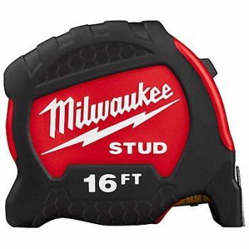MILWAUKEE Tape Measure SAE Blade 16 ft L, 55ED65