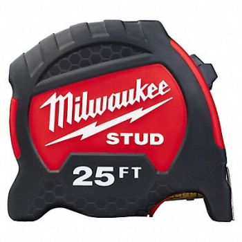 MILWAUKEE Tape Measure SAE Blade 25 ft L, 55ED66