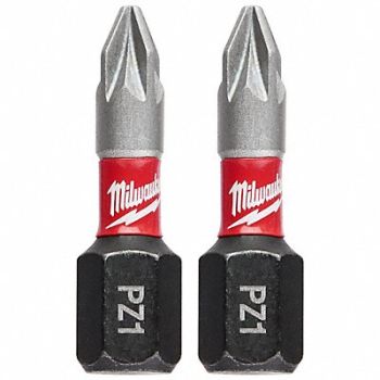 MILWAUKEE Insert Bit 1/4 Shank Size 1 Bit L PK2, 52WR91