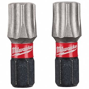 MILWAUKEE Insert Bit 1/4 Shank Size 1 Bit L PK2, 52WT01