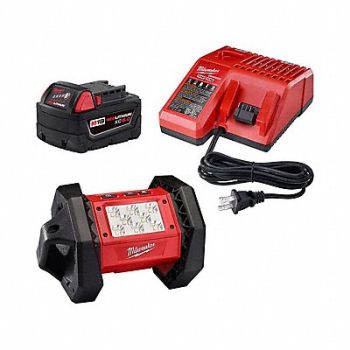 MILWAUKEE M18 5.0 Starter Kit M18 Flood Light, 387WG7