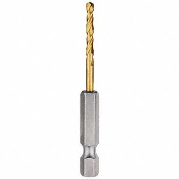 MILWAUKEE Hex Shank Drill 7/64 HSS PK2, 45KM71