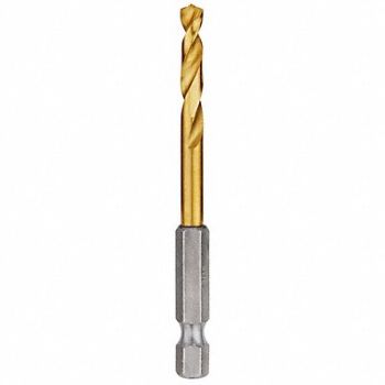 MILWAUKEE Hex Shank Drill 3/16 HSS, 45KM76