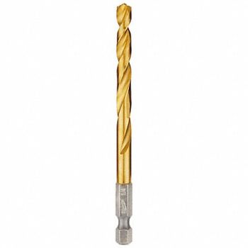 MILWAUKEE Hex Shank Drill 1/4 HSS, 45KM80