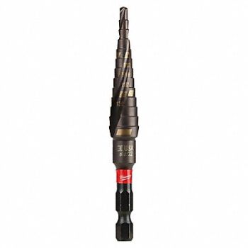 MILWAUKEE Step Cone Drill 1/8in to 1/2in Titanium, 492R83