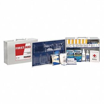 GRAINGER APPROVED First Aid Kit Metal 5-1/8 H x 16 W, 480F91