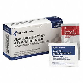 GRAINGER APPROVED Antiseptic Wipes Burn Cream, 480G07