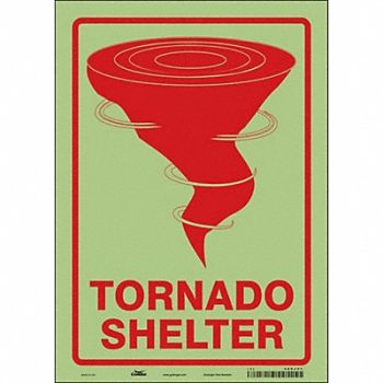 CONDOR K1739 Safety Sign 14 in x 10 in Glow Vinyl, 480J41