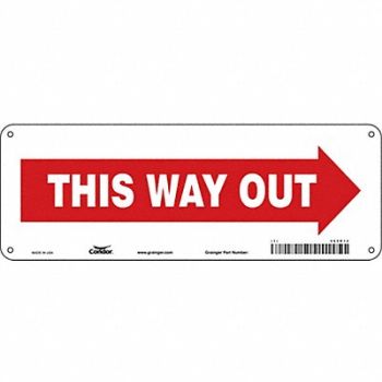 CONDOR Safety Sign 5 in x 14 in Polyethylene, 480K13