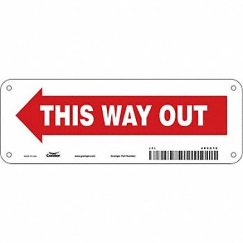 CONDOR J7056 Safety Sign 3 1/2 in x 10 in Aluminum, 480K18