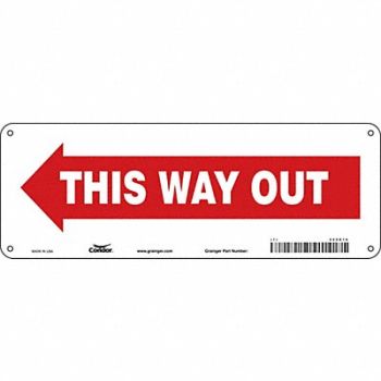 CONDOR J7056 Safety Sign 5 in x 14 in Aluminum, 480K19
